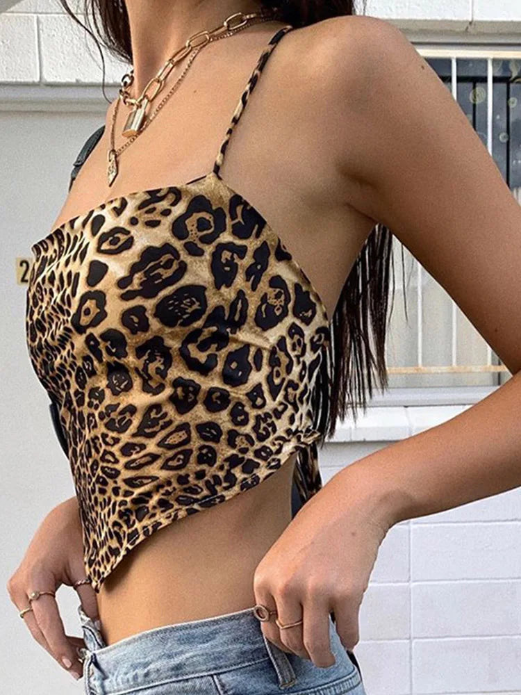 Leopard Top Backless Spicy Outfit